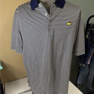 Masters Collection Striped Polo Shirt with Logo